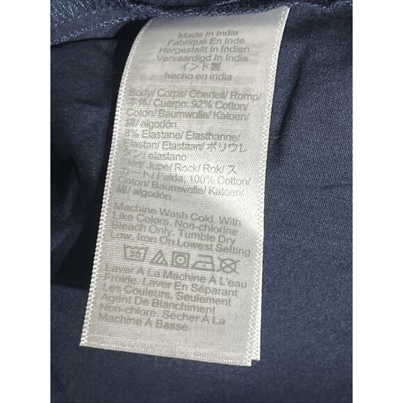 J Crew Pintuck Midi Dress Medium Navy Blue Sleeveless Minimalist Classic A Line - Picture 11 of 12